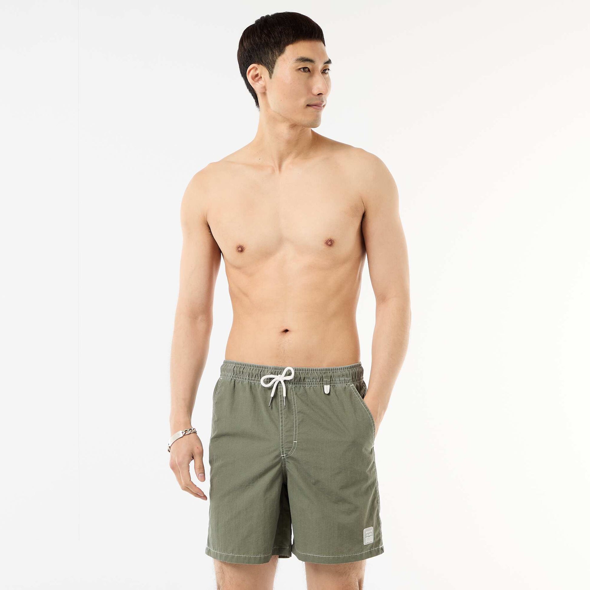 Short de bain uni avec poches VERT