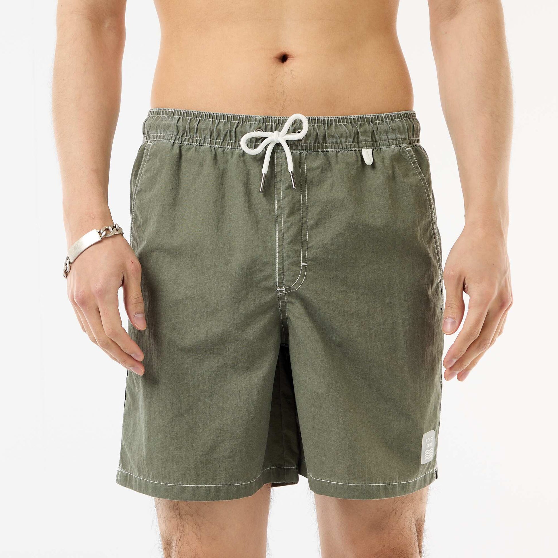 Short de bain uni avec poches VERT