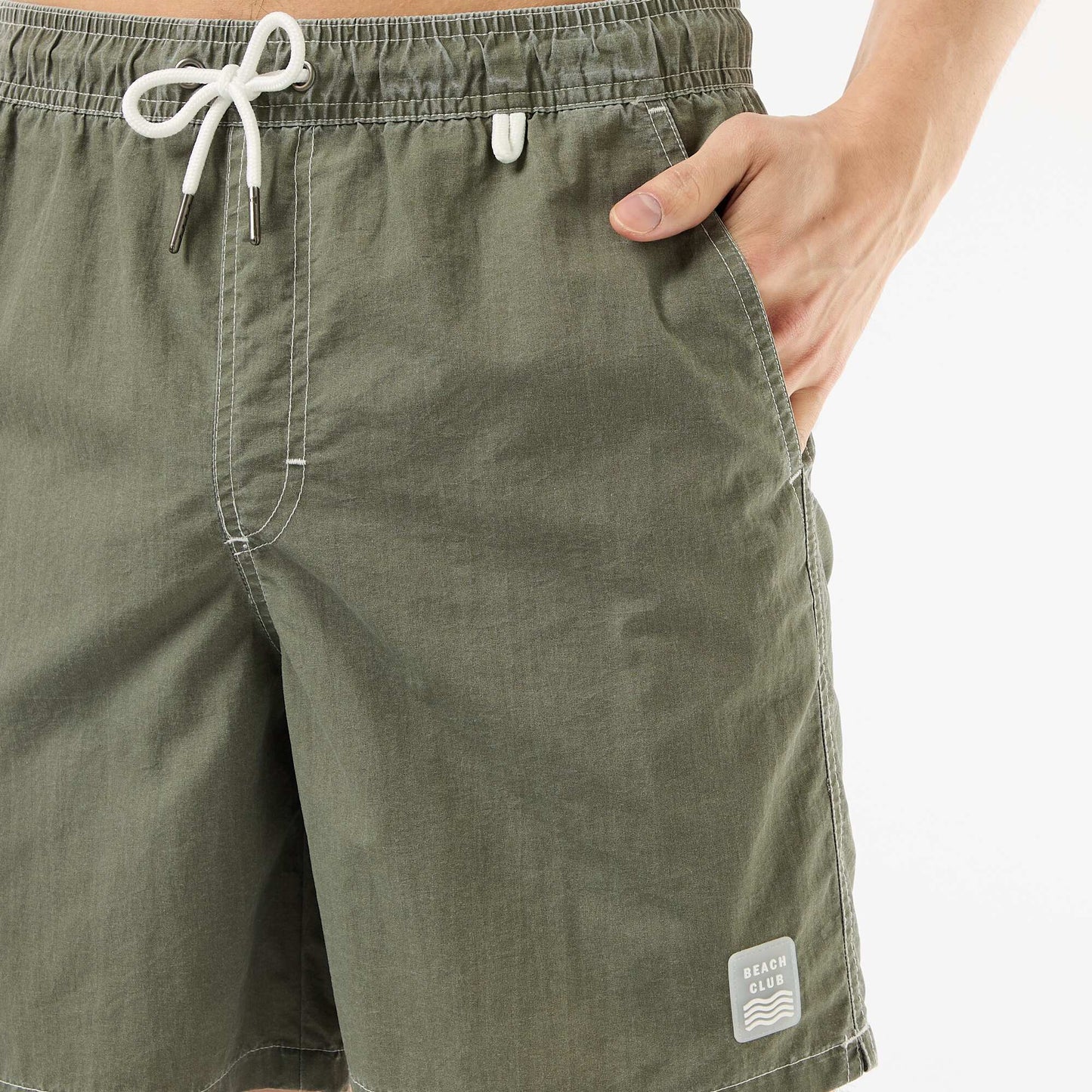 Short de bain uni avec poches VERT
