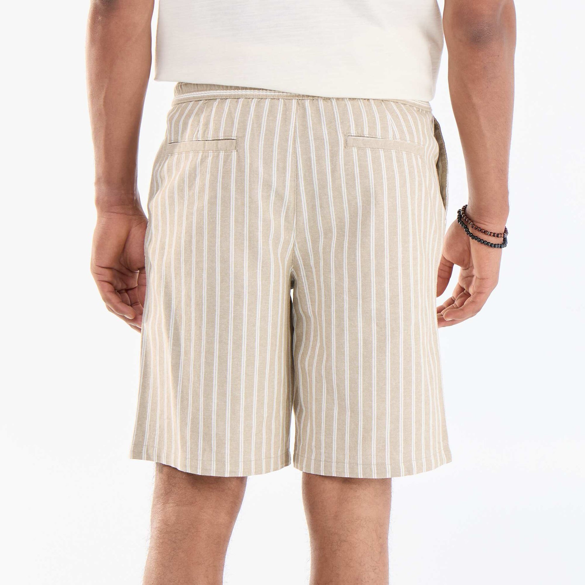 Bermuda en lin mélangé BEIGE