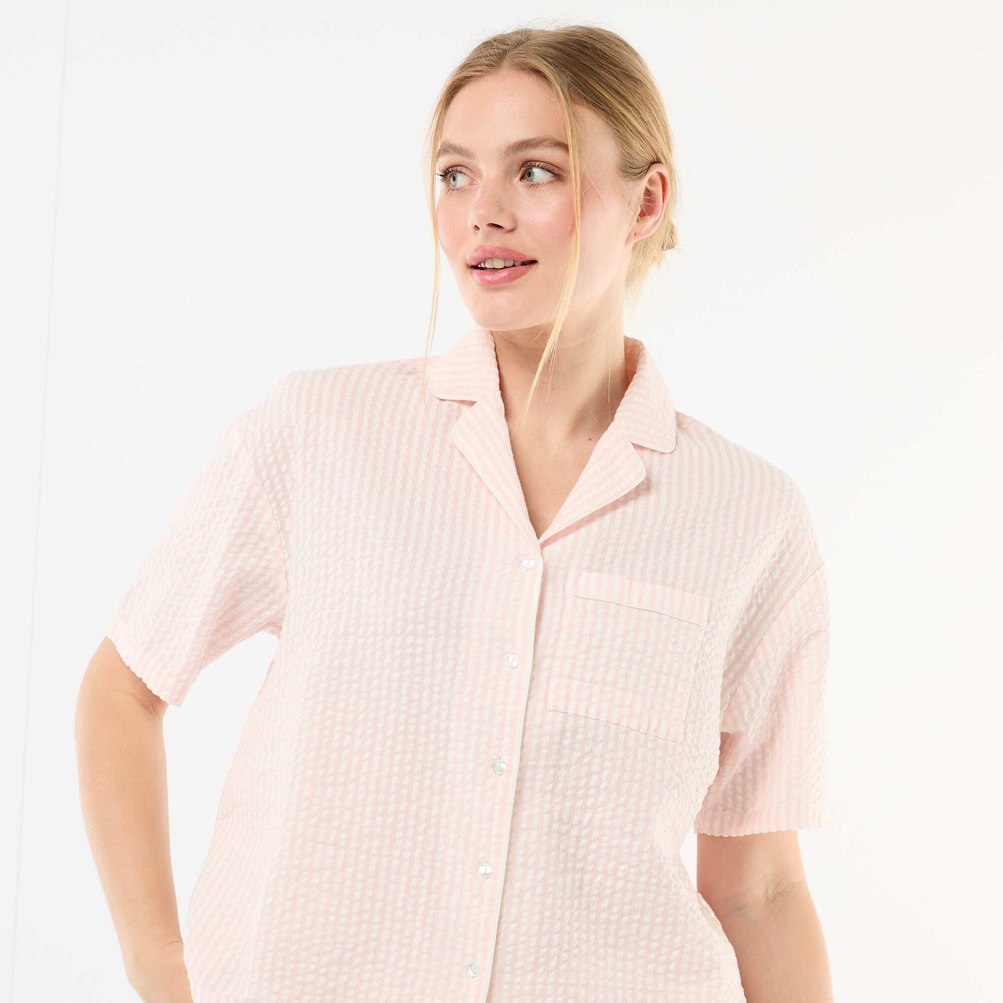 Pyjama short rayé - 2 pièces ROSE