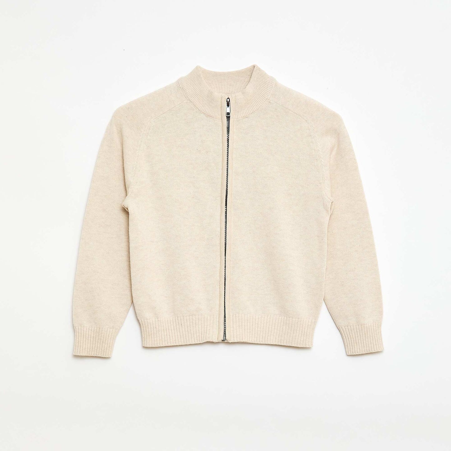 Gilet zippé à col montant BEIGE