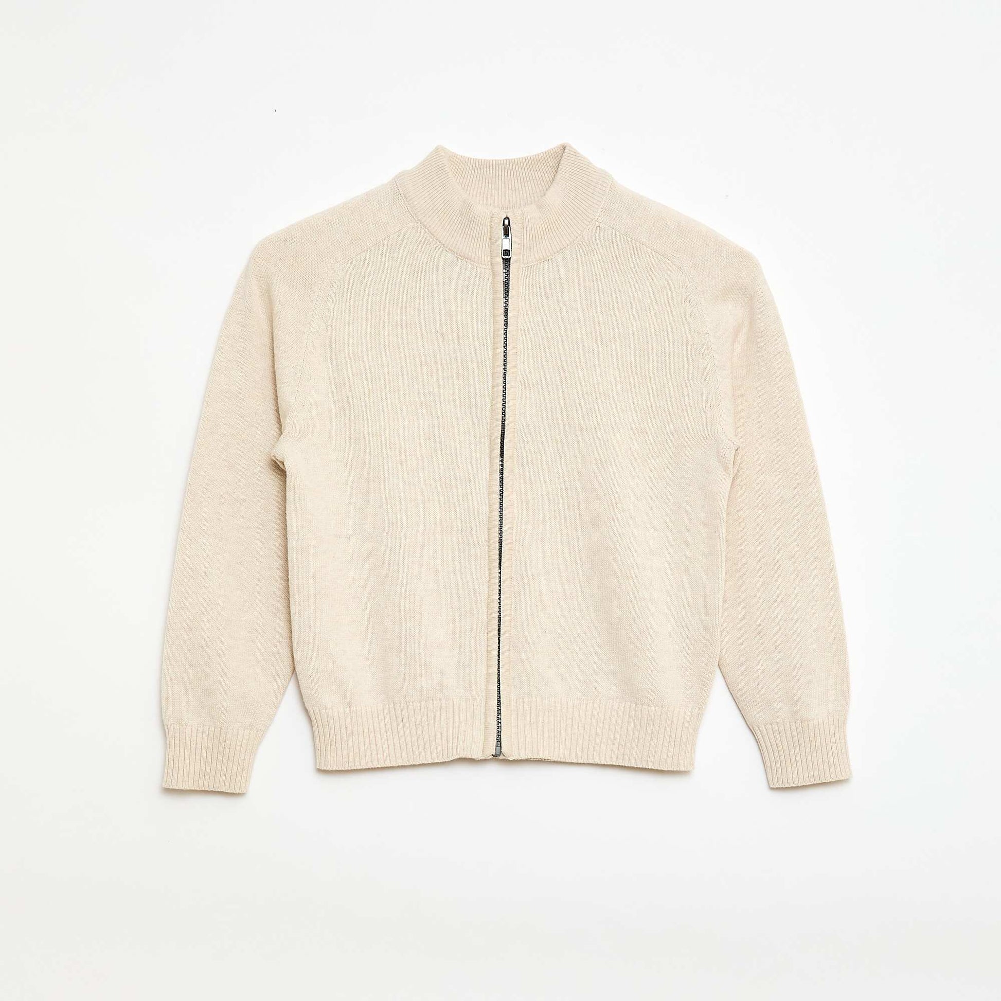 Gilet zippé à col montant BEIGE