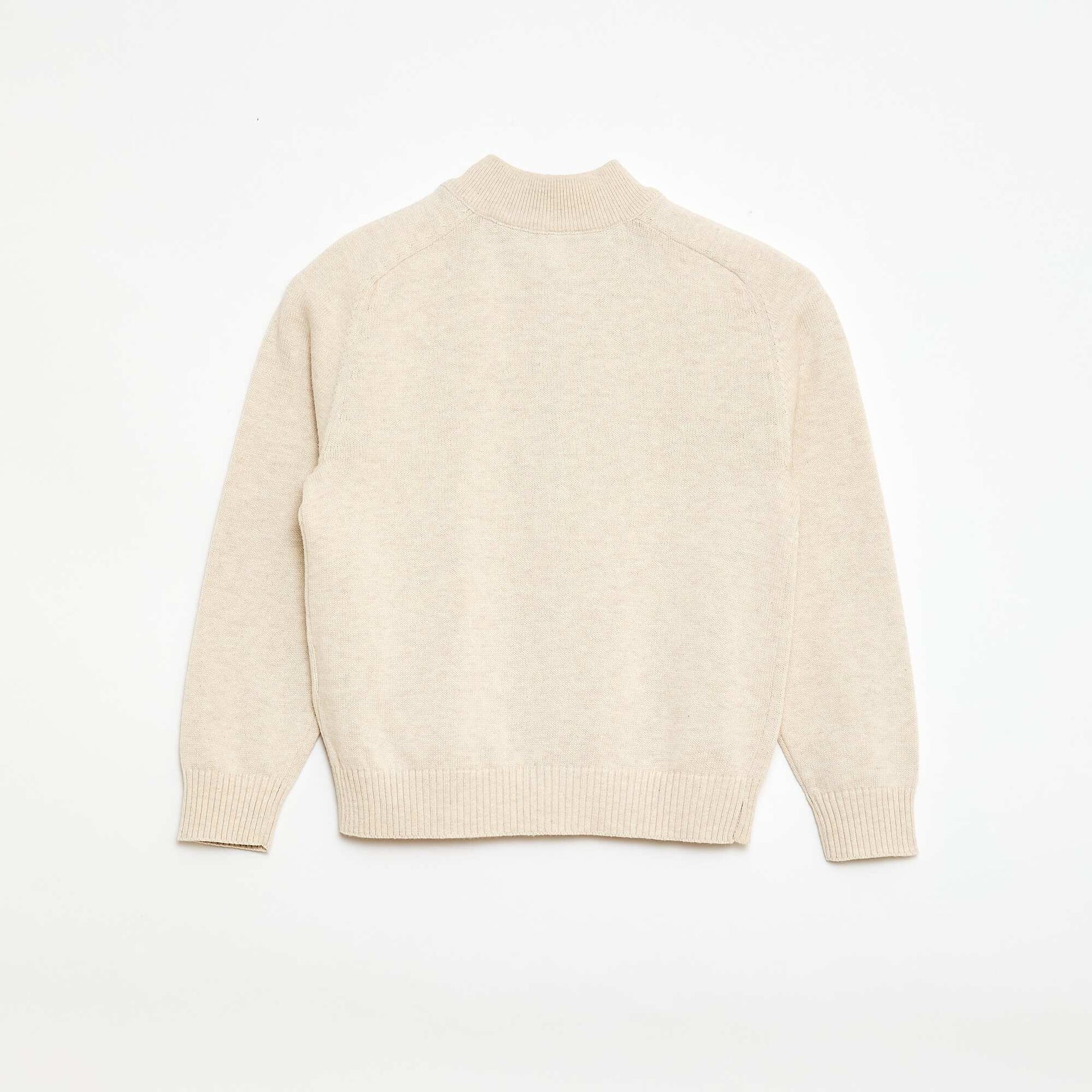 Gilet zippé à col montant BEIGE