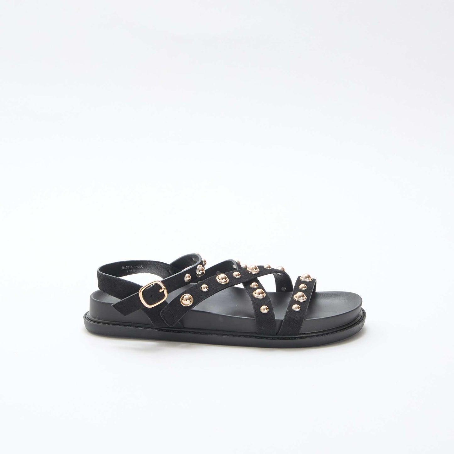 Paire de sandales à plateforme avec brides clous NOIR