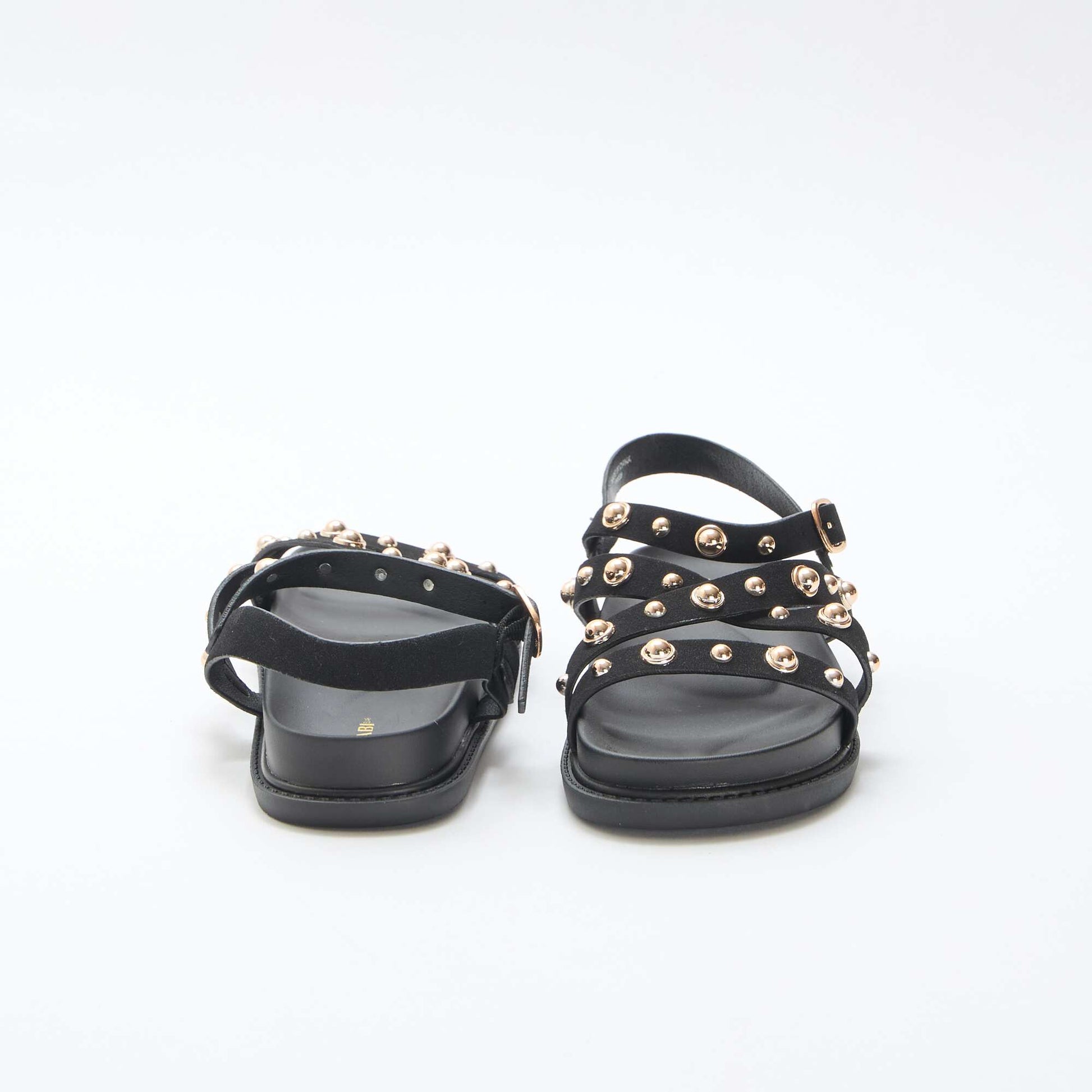 Paire de sandales à plateforme avec brides clous NOIR