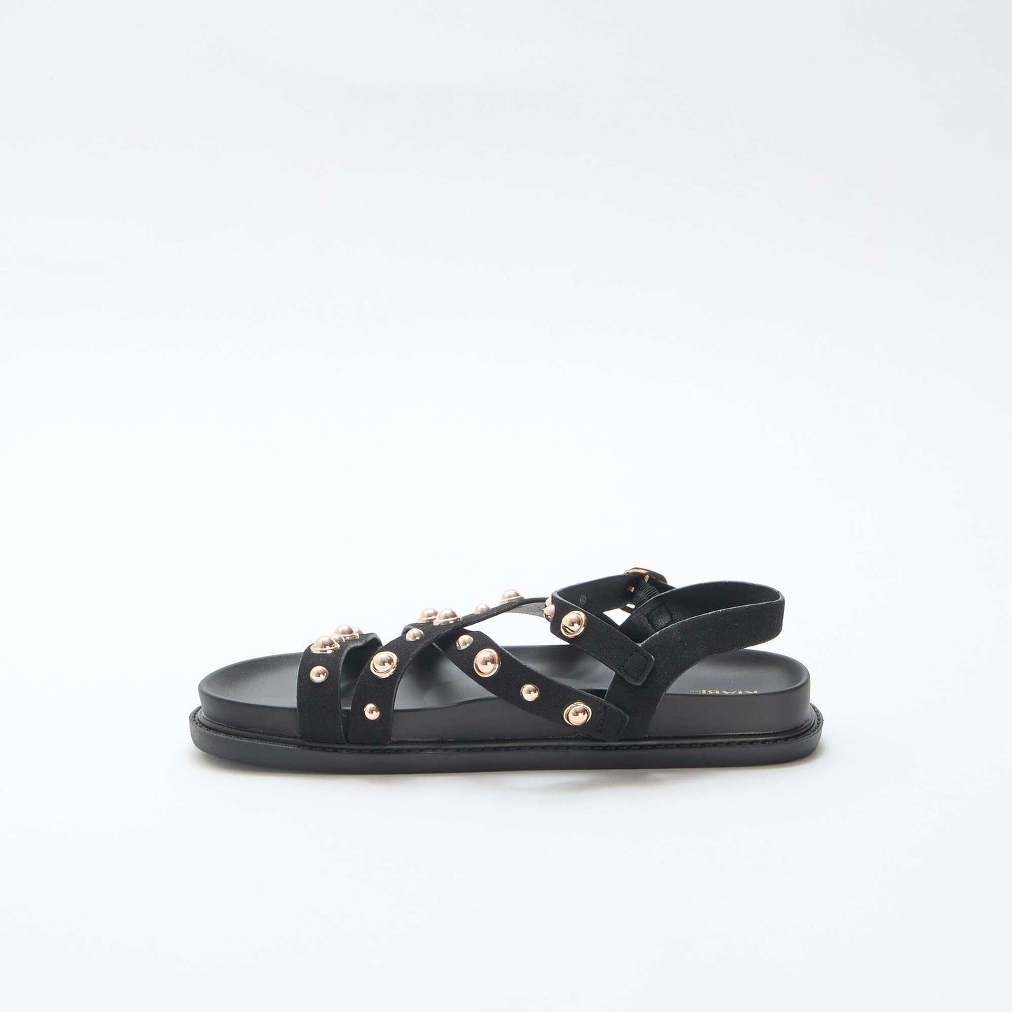Paire de sandales à plateforme avec brides clous NOIR