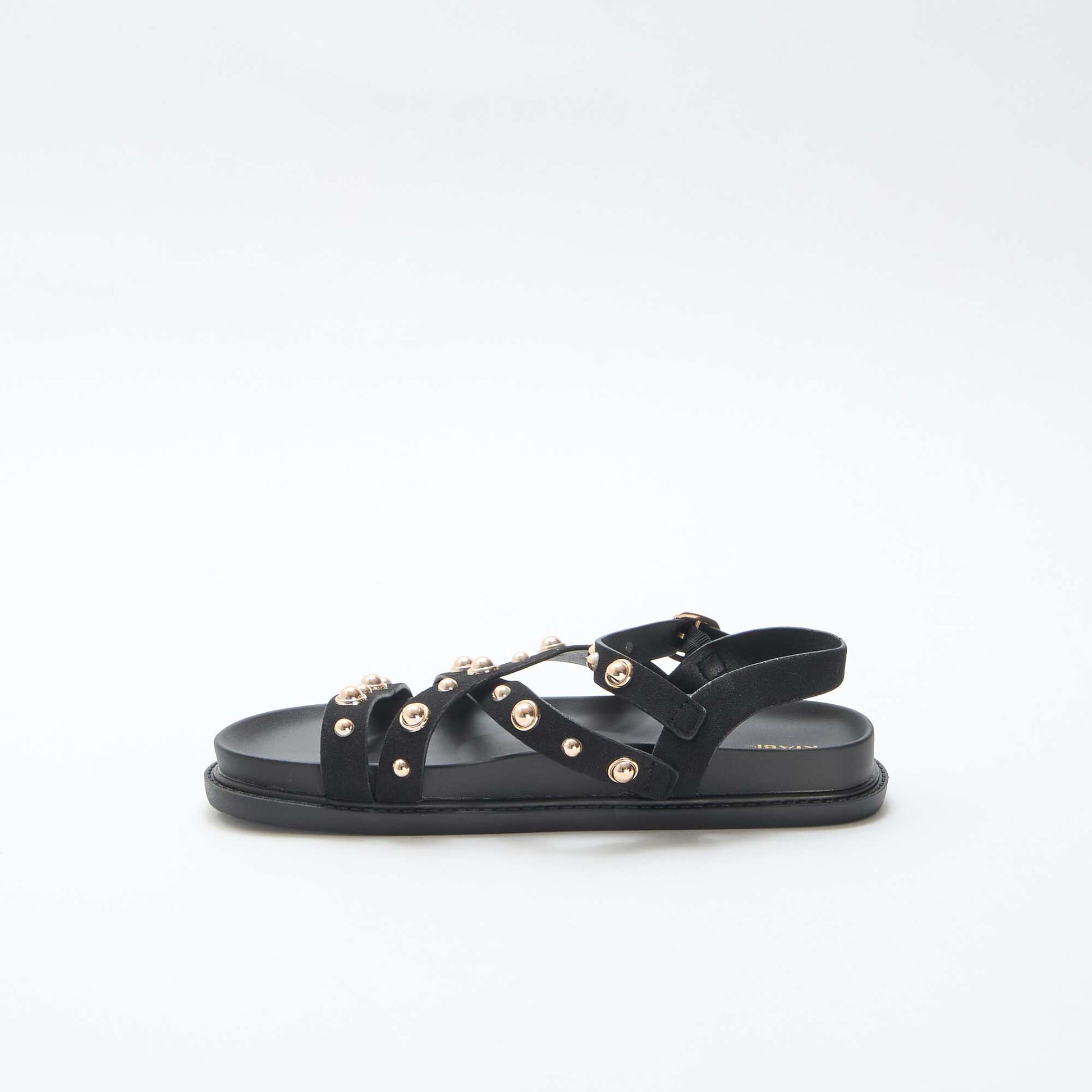 Paire de sandales à plateforme avec brides clous NOIR