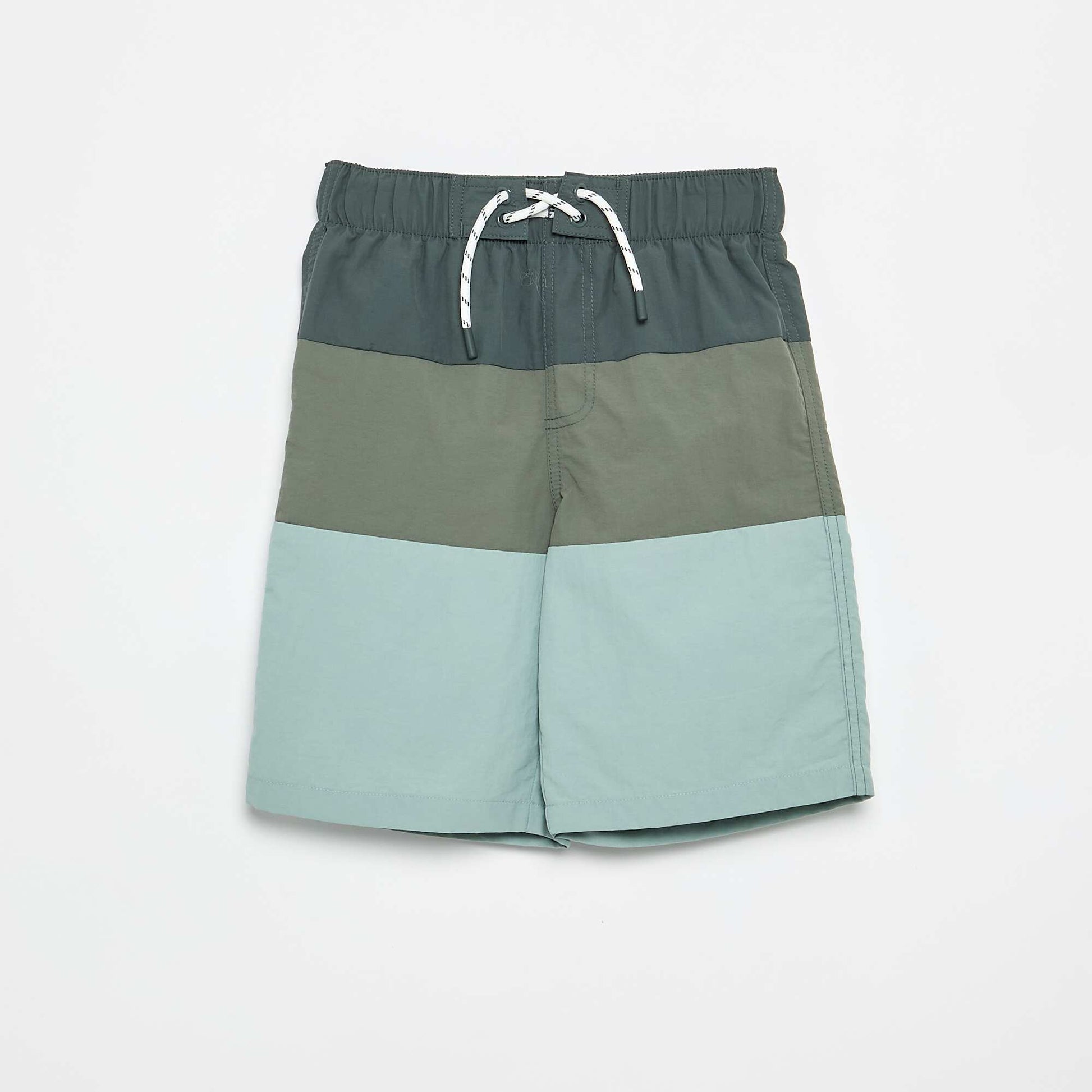 Bermuda de bain long à rayures KAKI