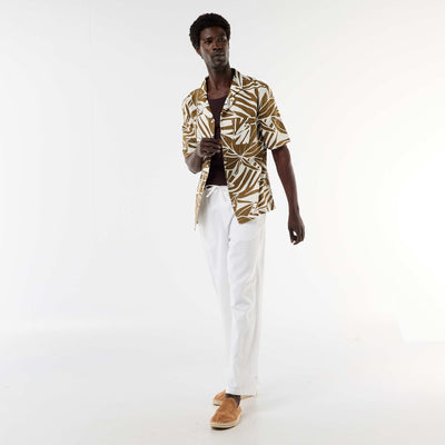 Pantalon en lin mélangé BLANC