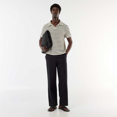 Pantalon en lin mélangé NOIR