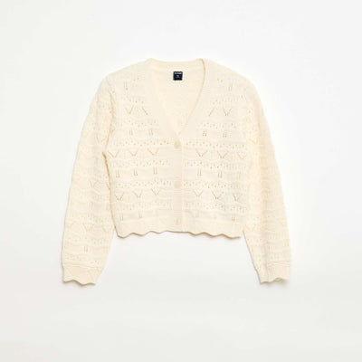 Gilet en maille ajourée BEIGE