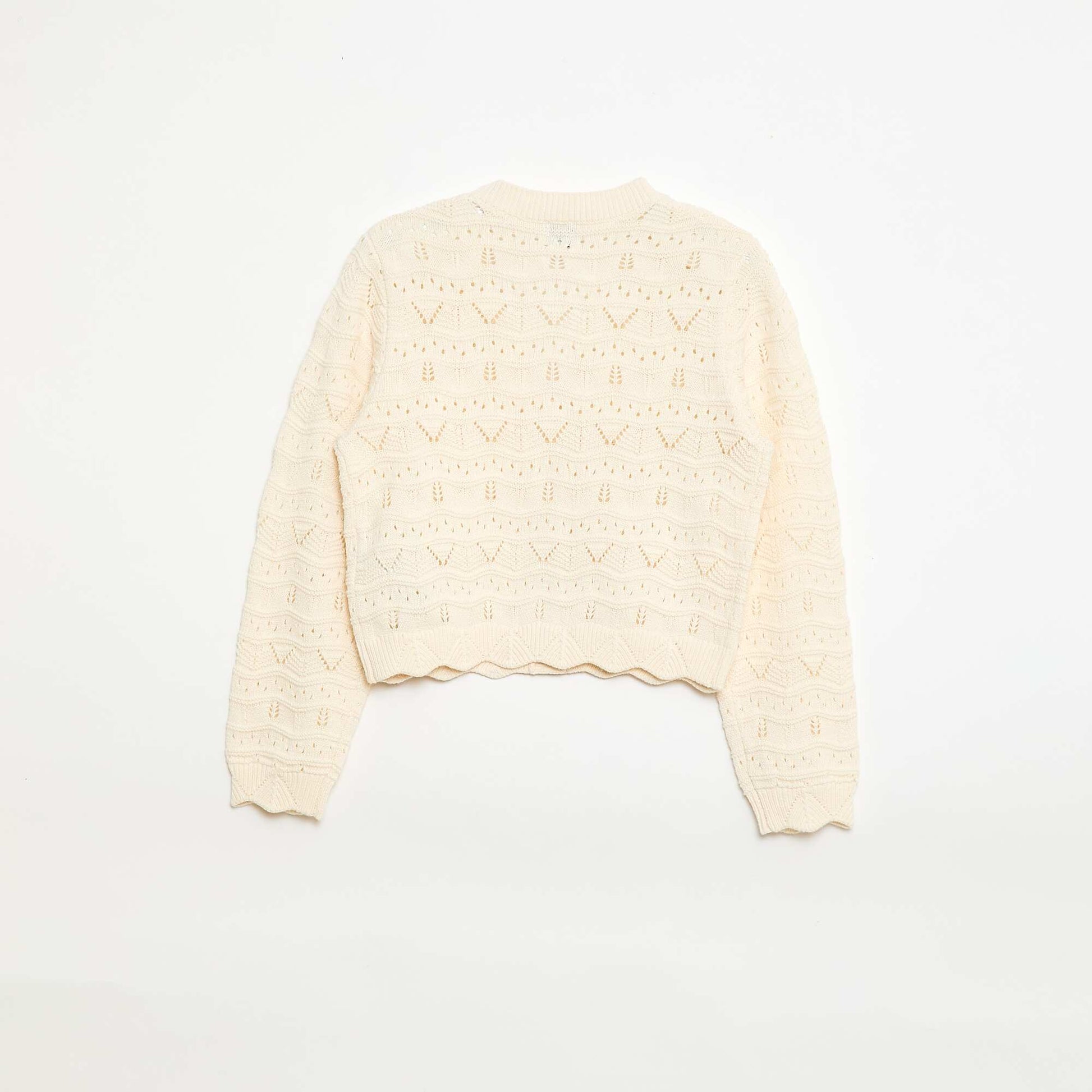 Gilet en maille ajourée BEIGE