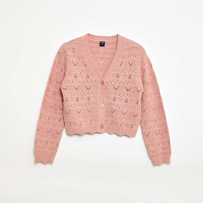 Gilet en maille ajourée ROSE