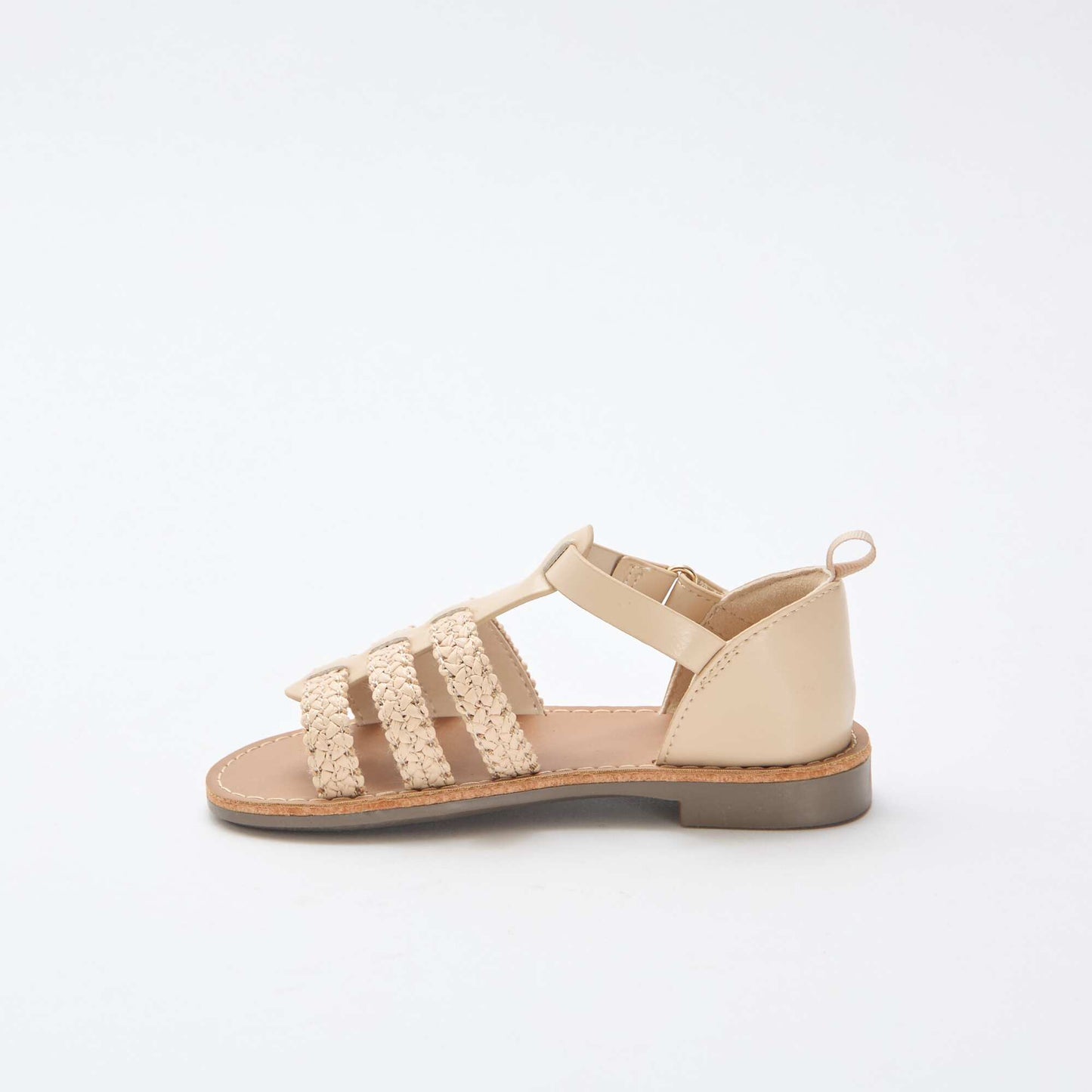 Sandales à lanières 'paille' BEIGE