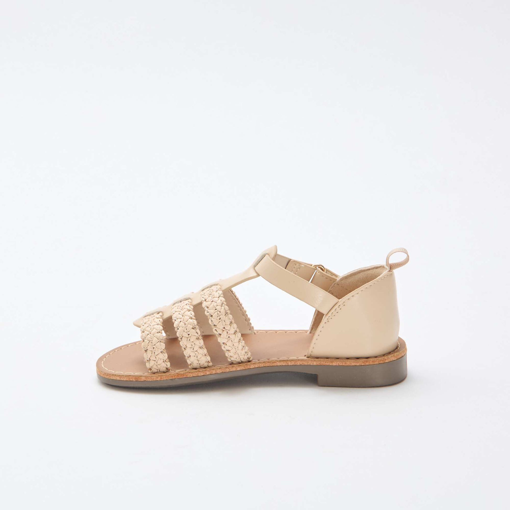 Sandales à lanières 'paille' BEIGE