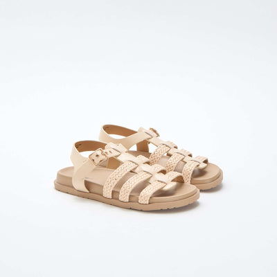 Sandales à lanières en paille BEIGE