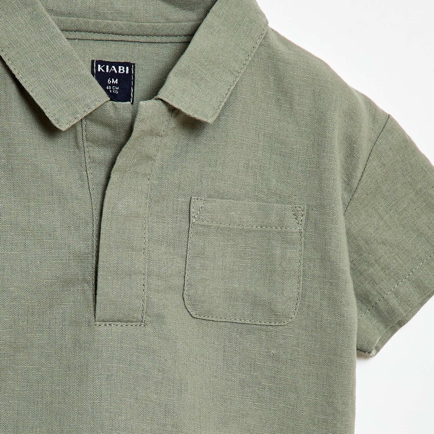 Chemise unie à manches courtes VERT