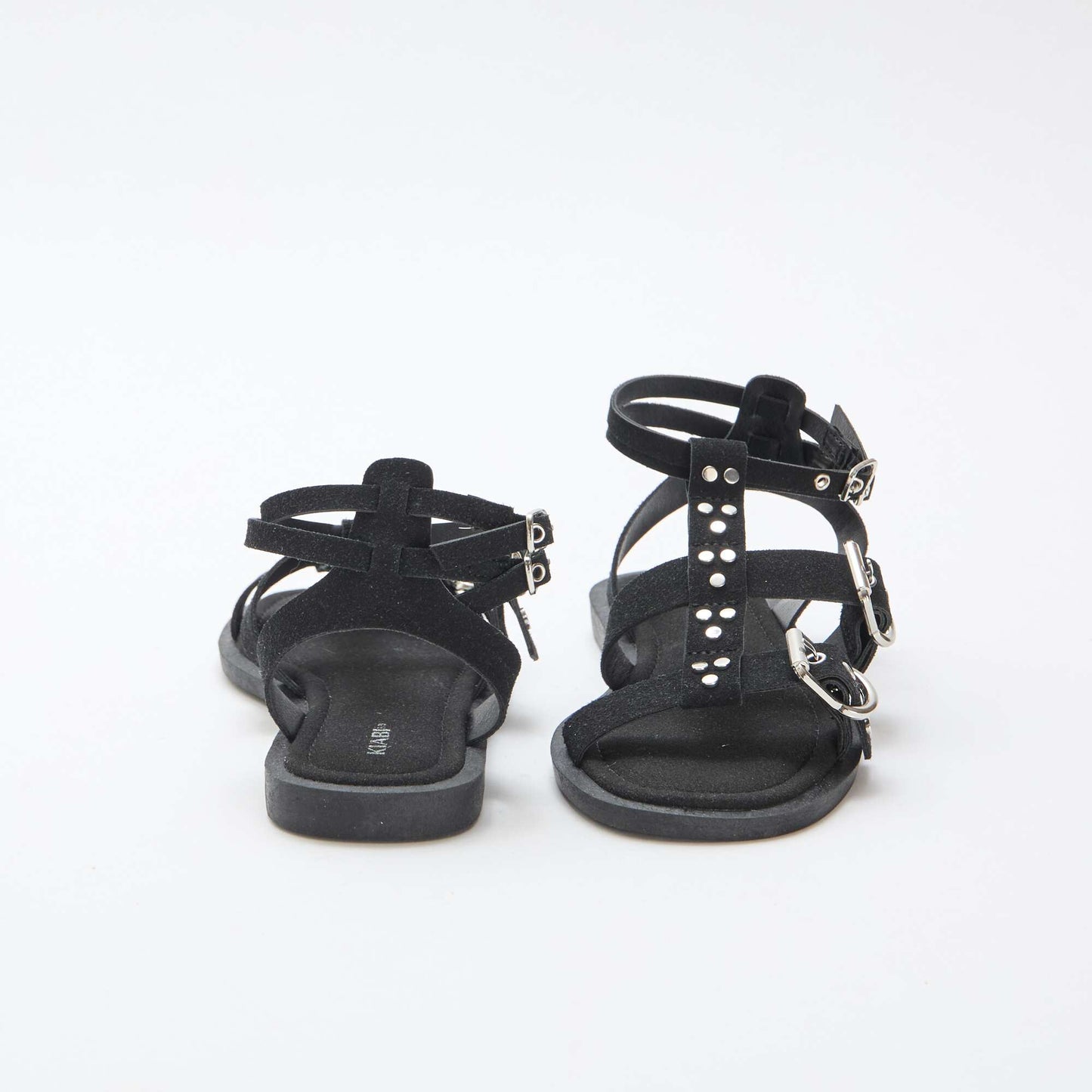 Sandales plates avec brides NOIR