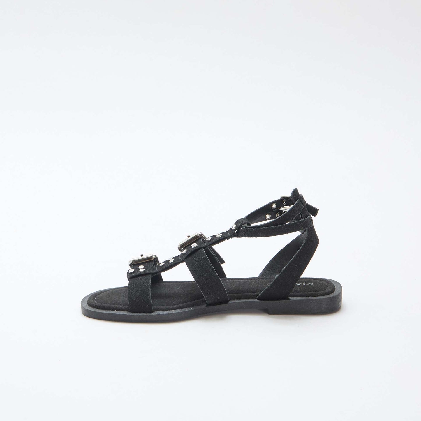 Sandales plates avec brides NOIR