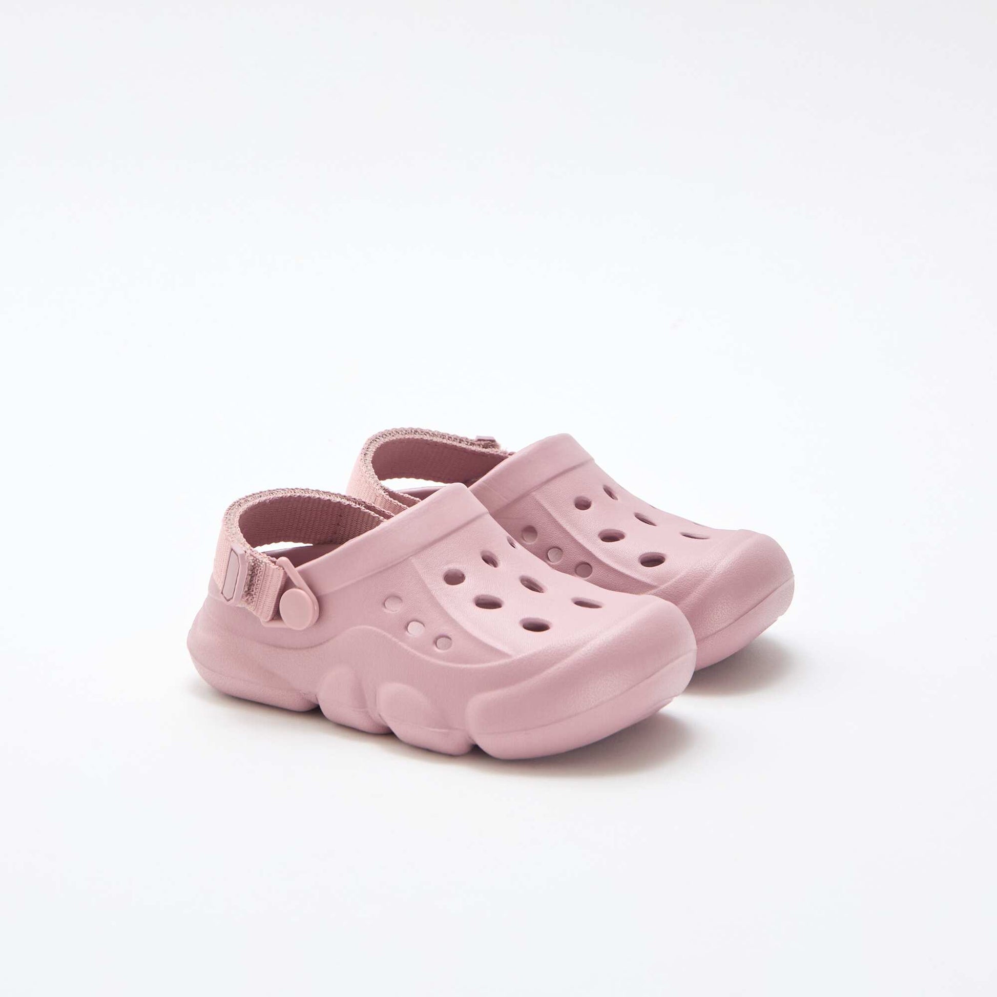 Paire de mules de plage fermées unie ROSE