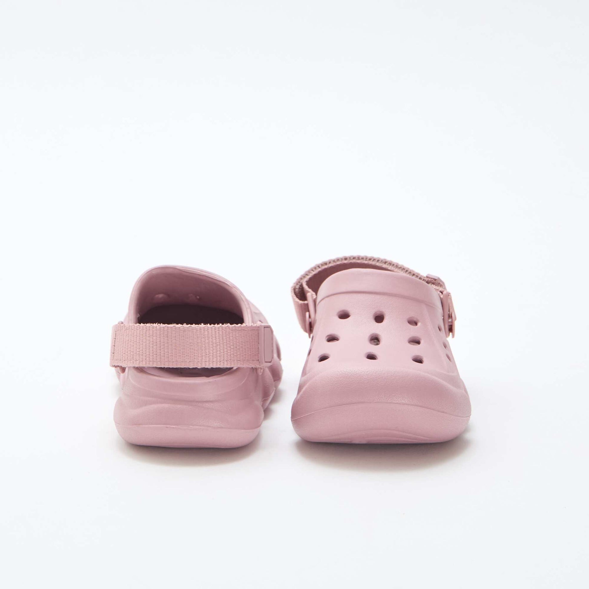 Paire de mules de plage fermées unie ROSE