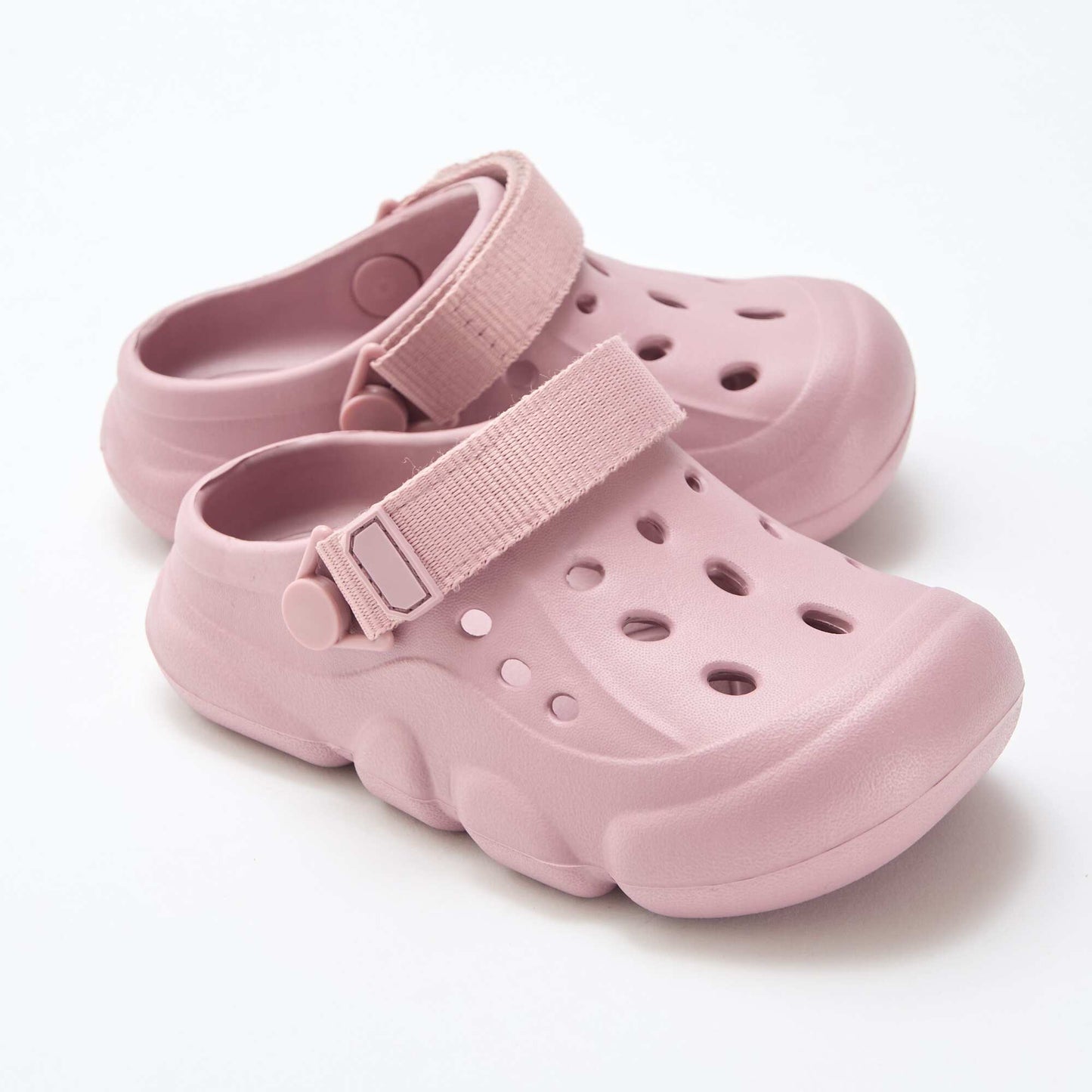Paire de mules de plage fermées unie ROSE
