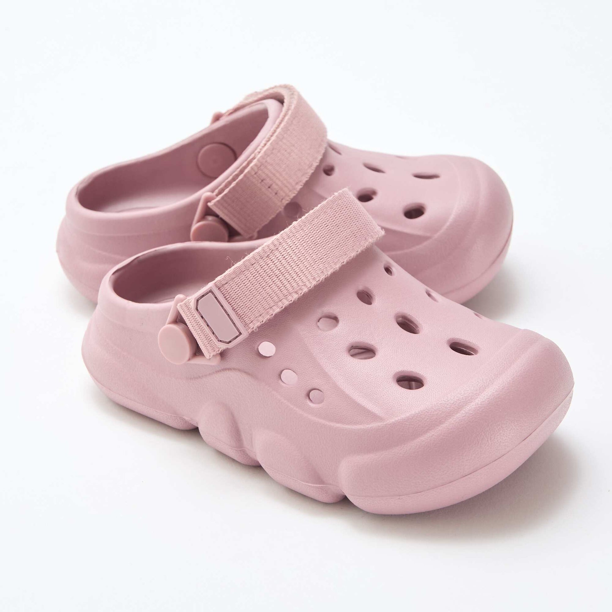 Paire de mules de plage fermées unie ROSE