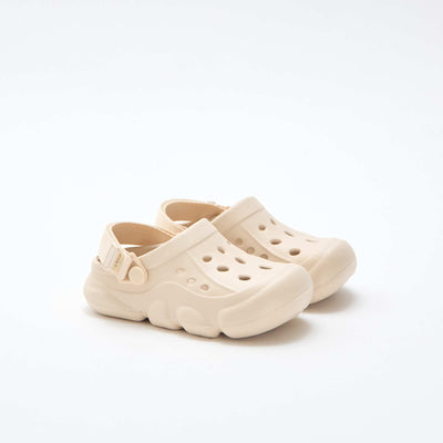 Paire de mules de plage fermées unie BEIGE