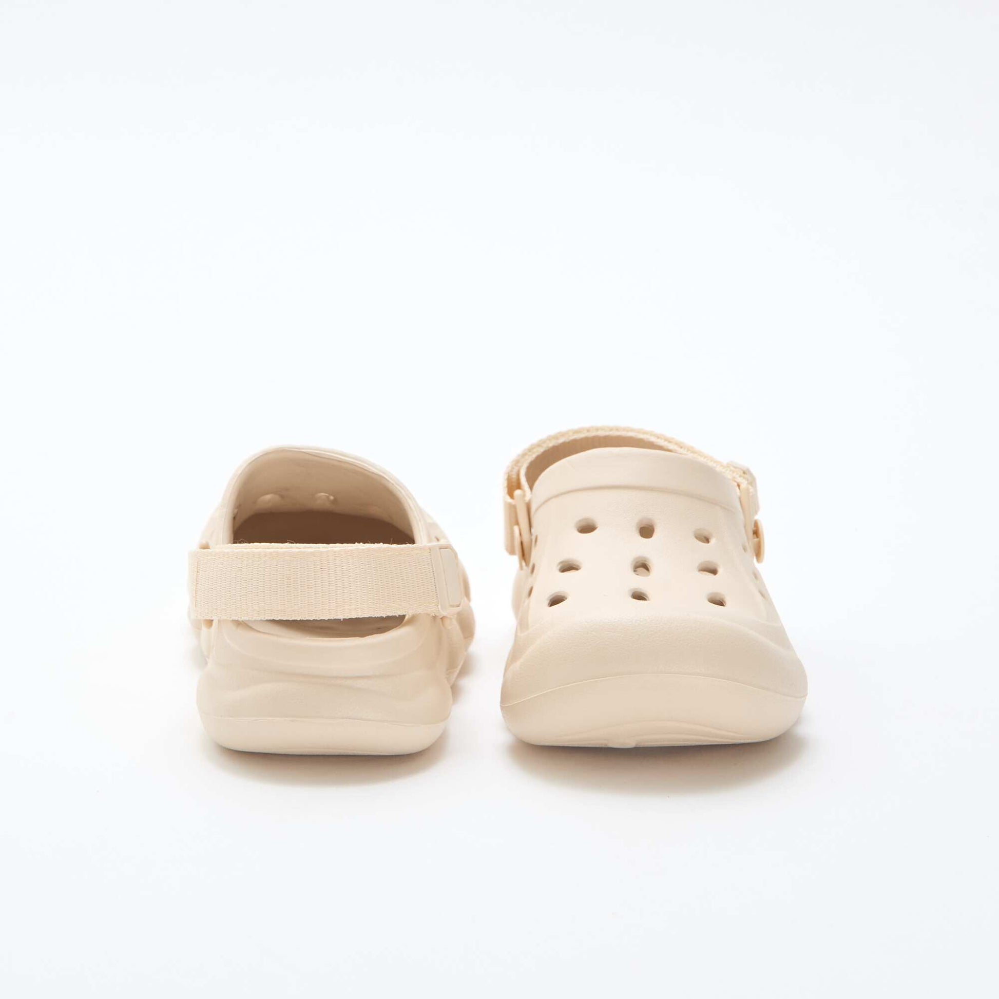 Paire de mules de plage fermées unie BEIGE