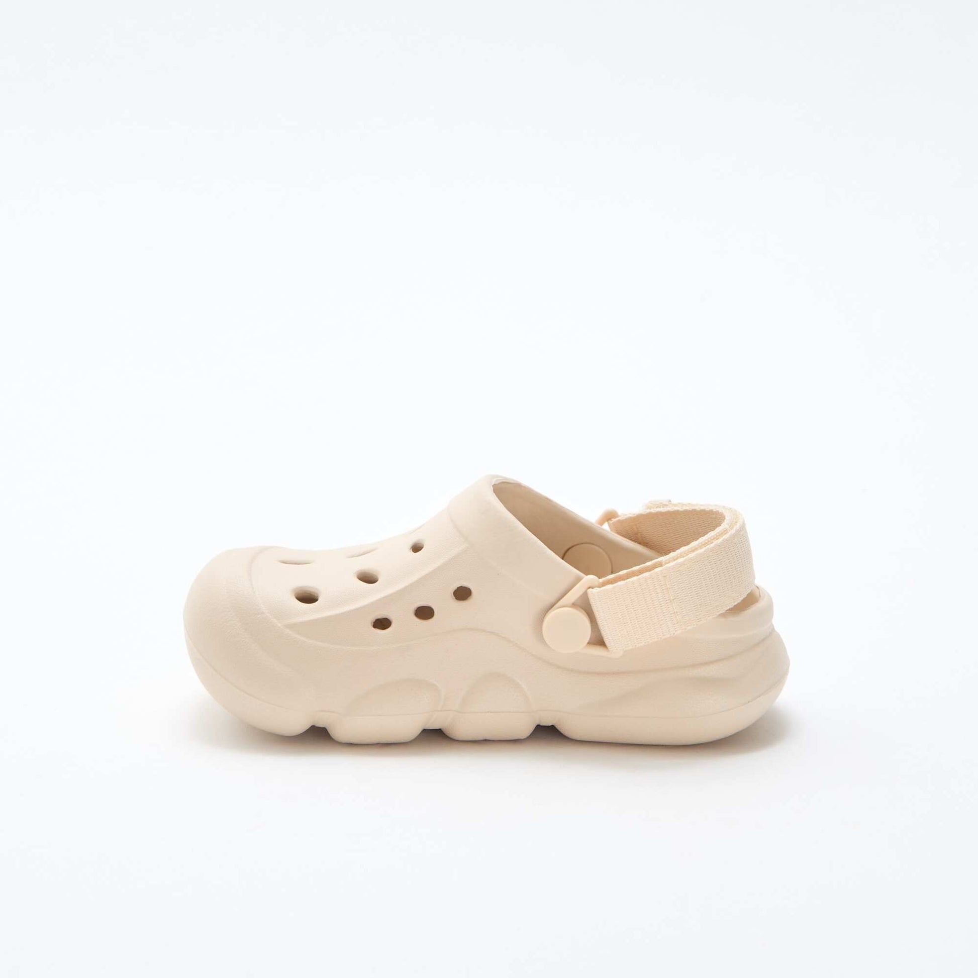 Paire de mules de plage fermées unie BEIGE