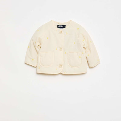 Veste matelassée col rond en tissu déperlant BEIGE