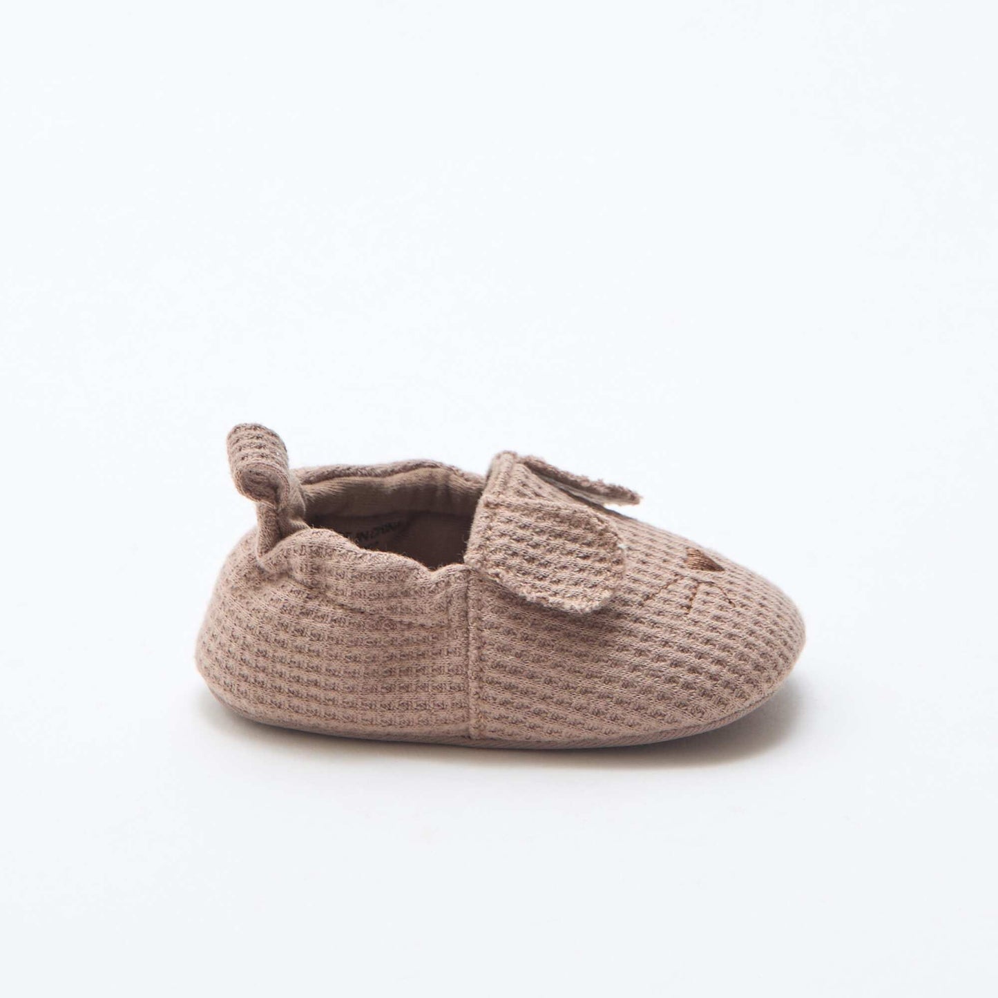 Chaussons en gaze de coton + oreilles animaux MARRON