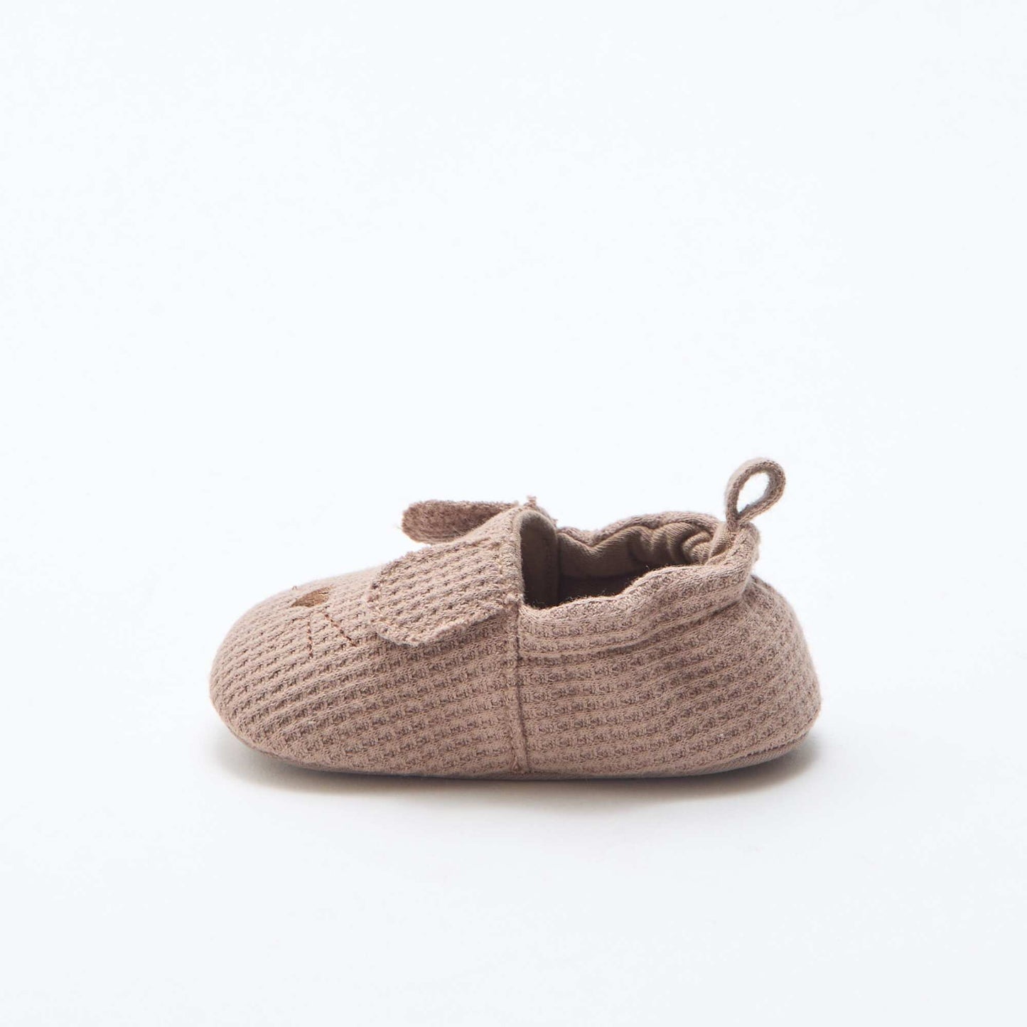 Chaussons en gaze de coton + oreilles animaux MARRON