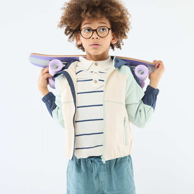 Blouson sportswear à capuche BLANC