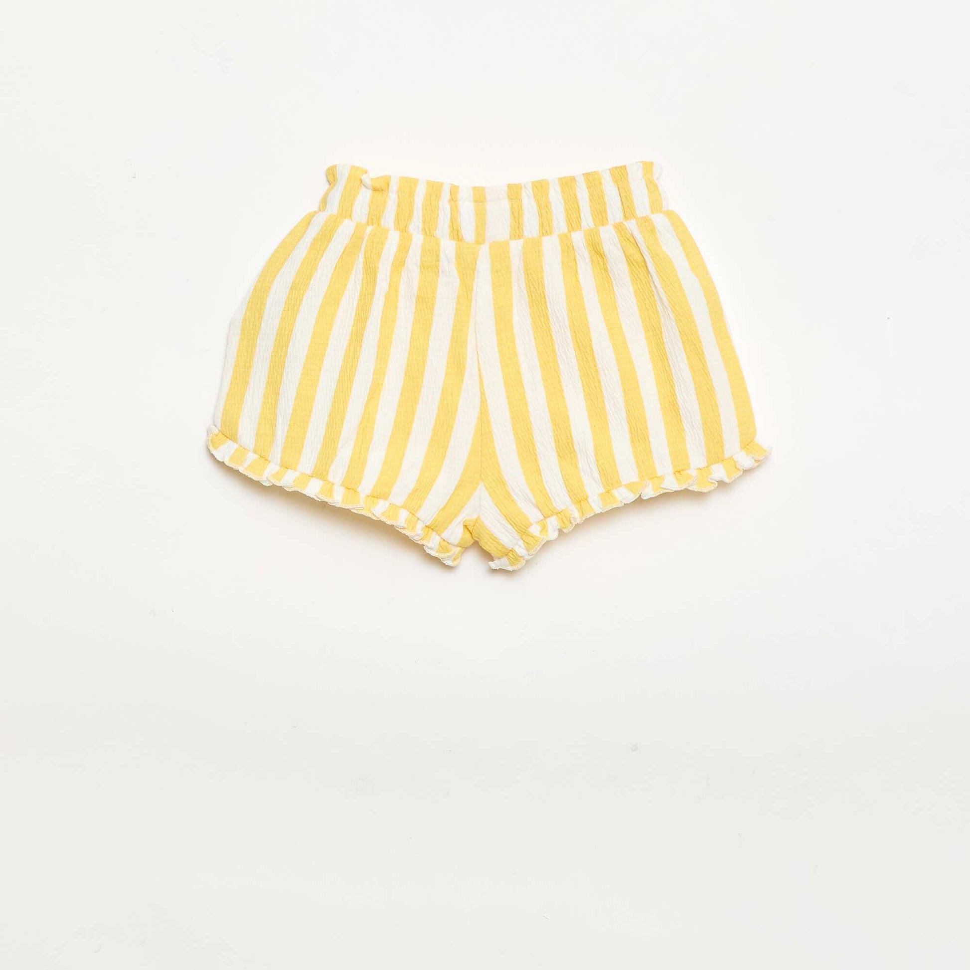 Short à motif avec base volantée JAUNE