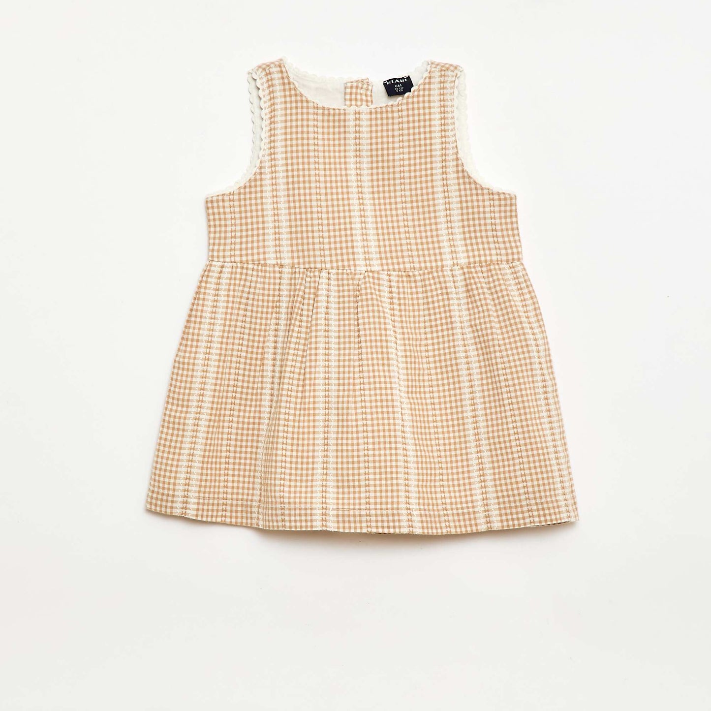Robe vichy en gaze de coton MARRON