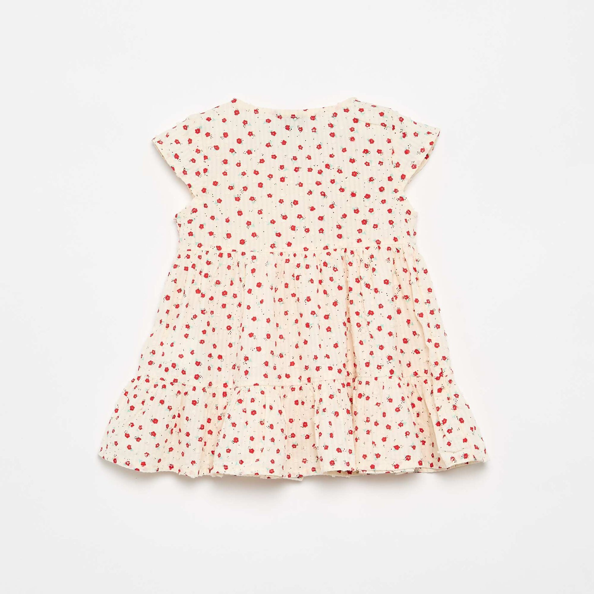 Robe imprimée en tissu plumetis ROUGE
