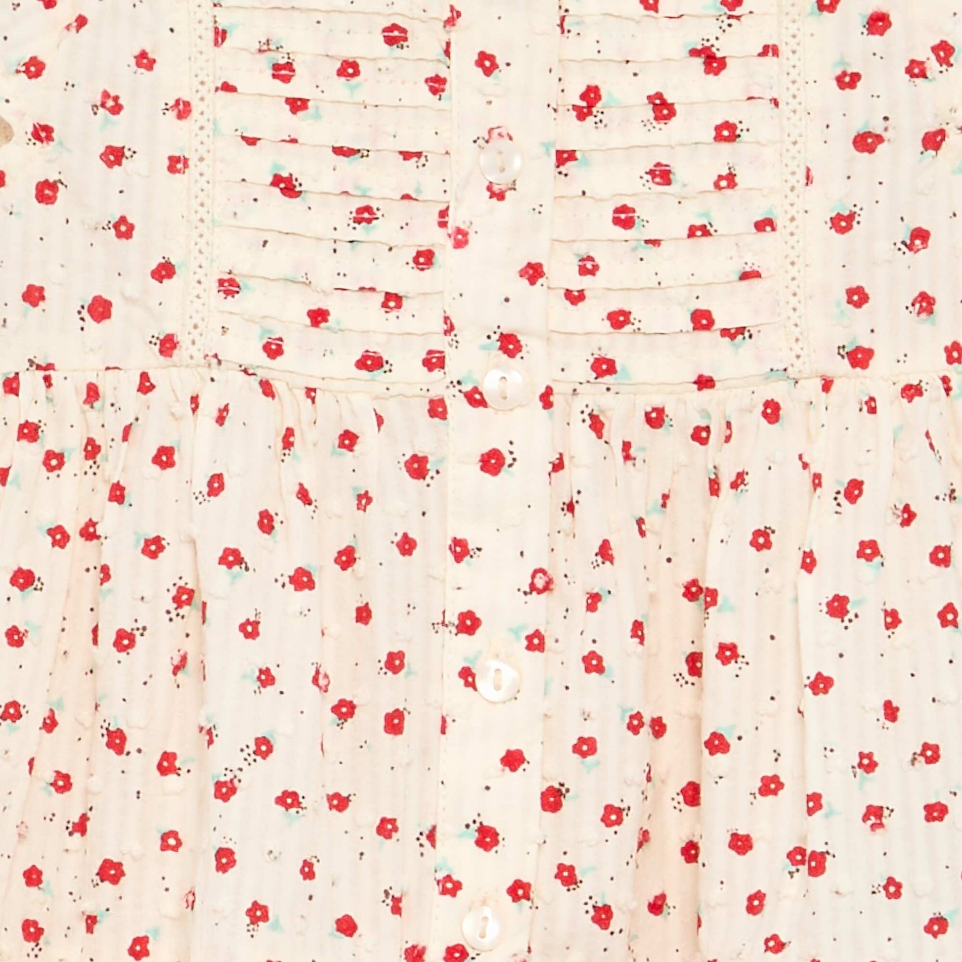Robe imprimée en tissu plumetis ROUGE