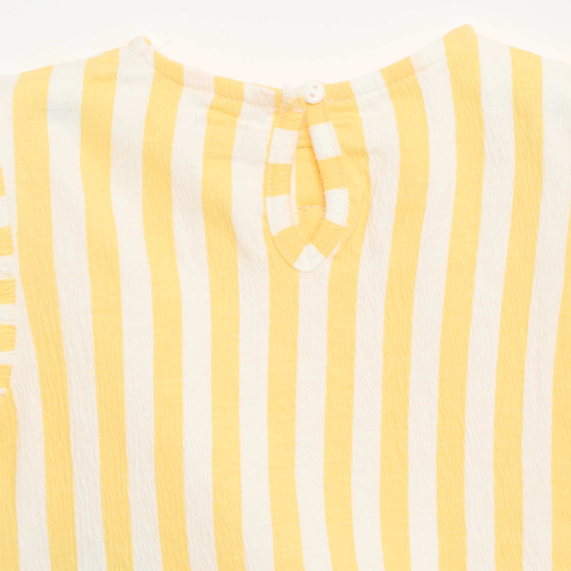 Tee-shirt imprimé et volanté JAUNE