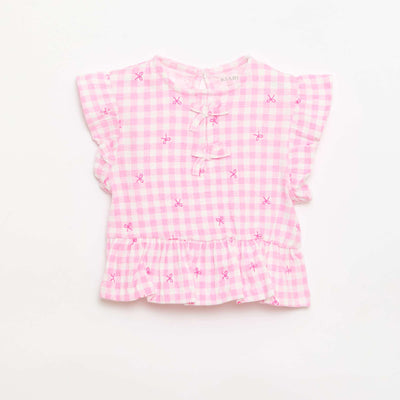 Tee-shirt imprimé et volanté ROSE