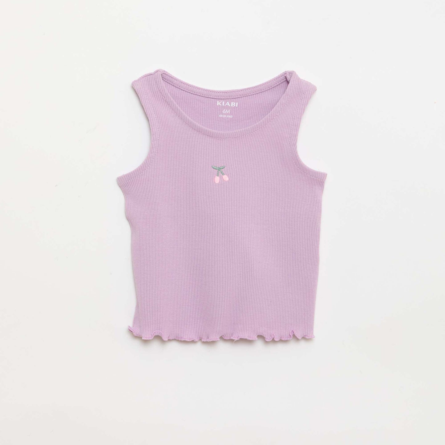 Débardeur en rib avec base ondulée VIOLET