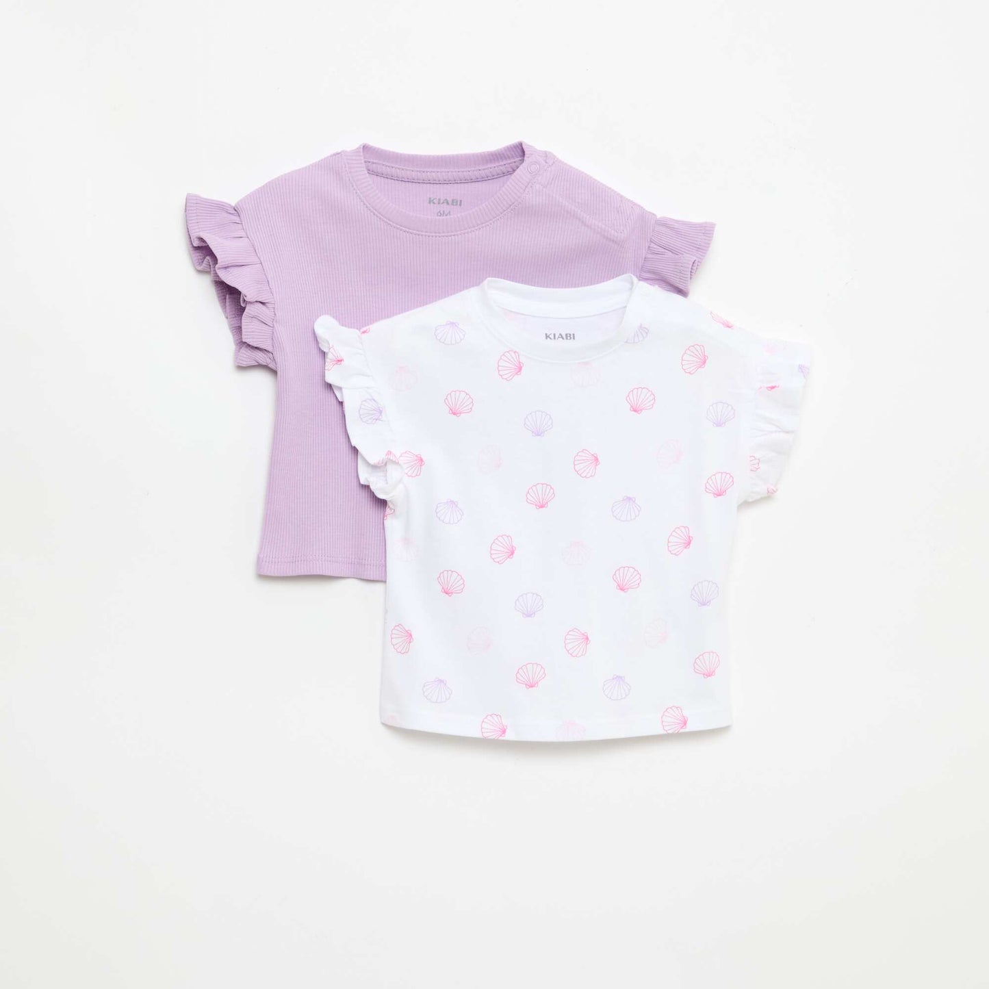 Lot de 2 T-shirts à manches courtes en jersey de coton BLANC