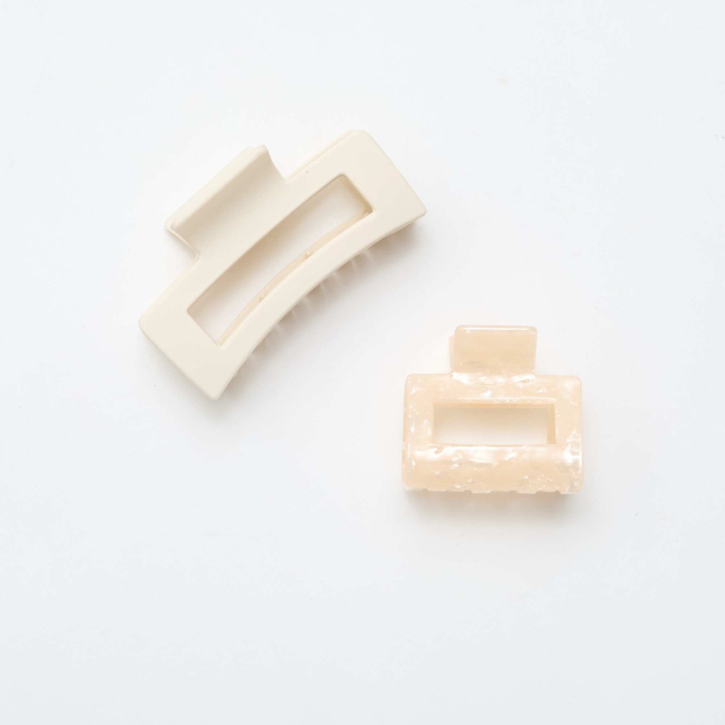 Lot de 2 pinces crabe BEIGE