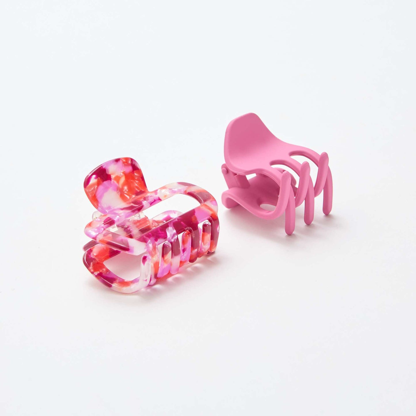 Lot de 2 pinces crabe fantaisie ROSE