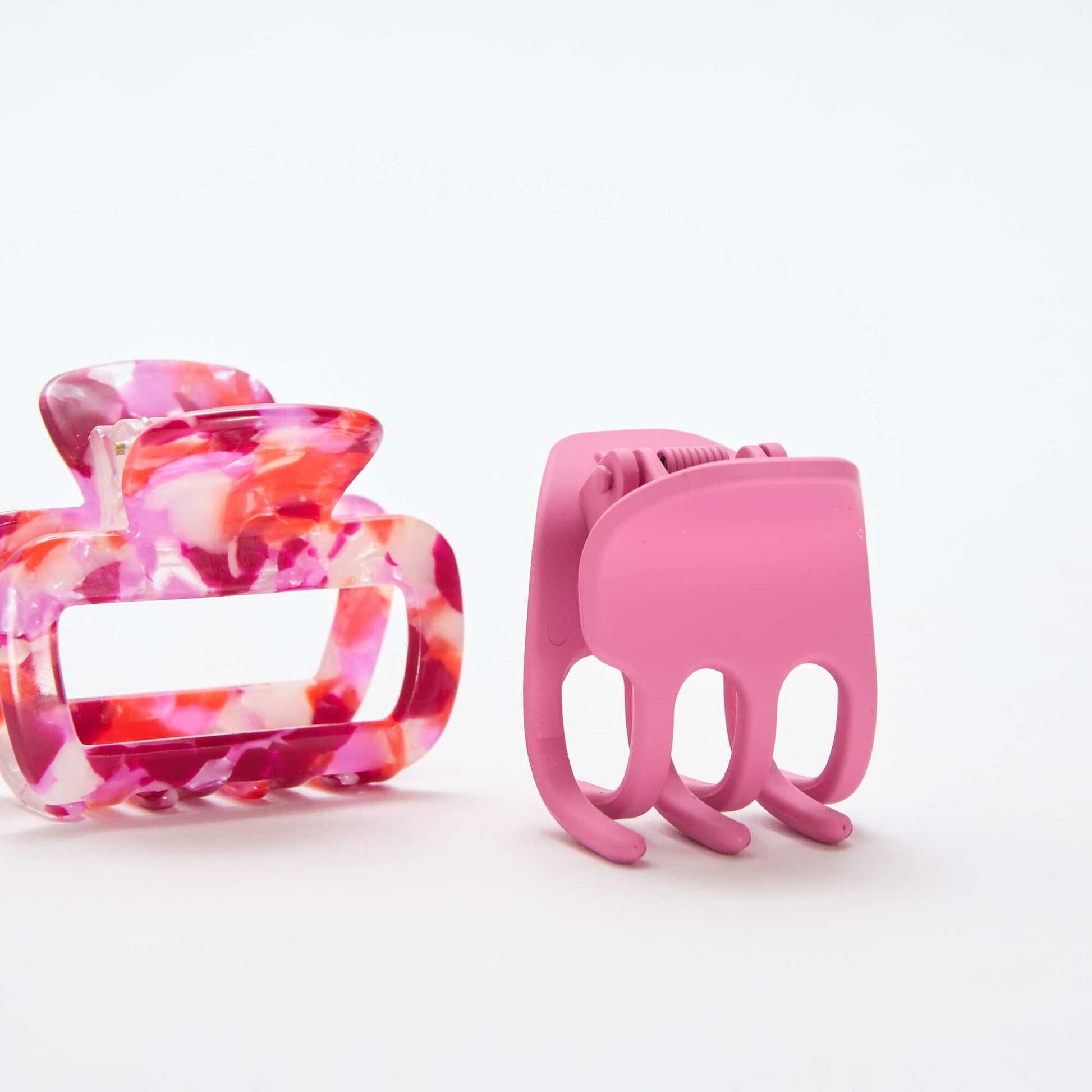 Lot de 2 pinces crabe fantaisie ROSE