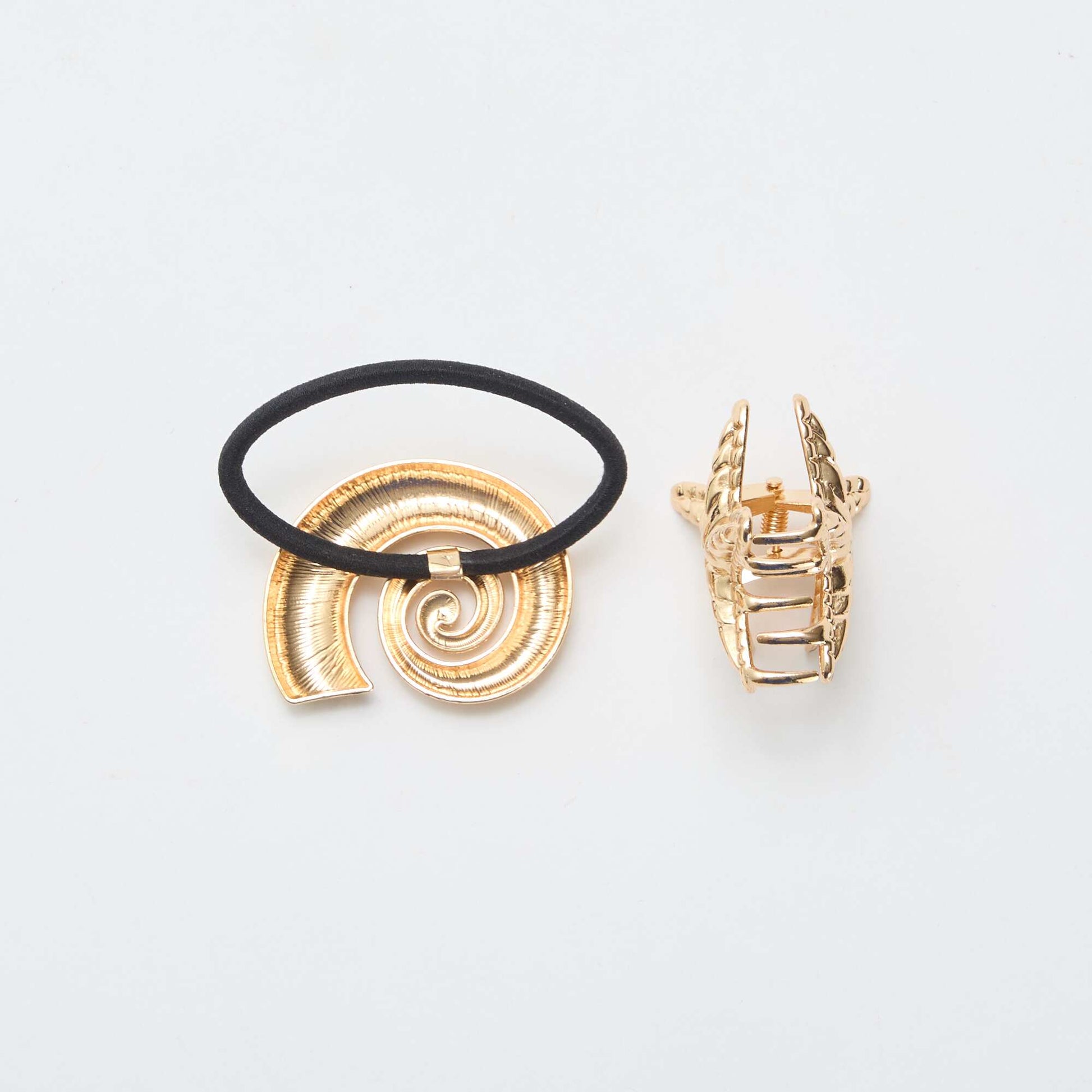 Elastique coquillage et pince étoile JAUNE