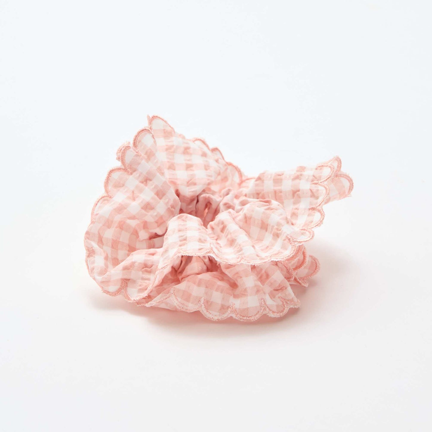 Gros chouchou carreaux vichy ROSE