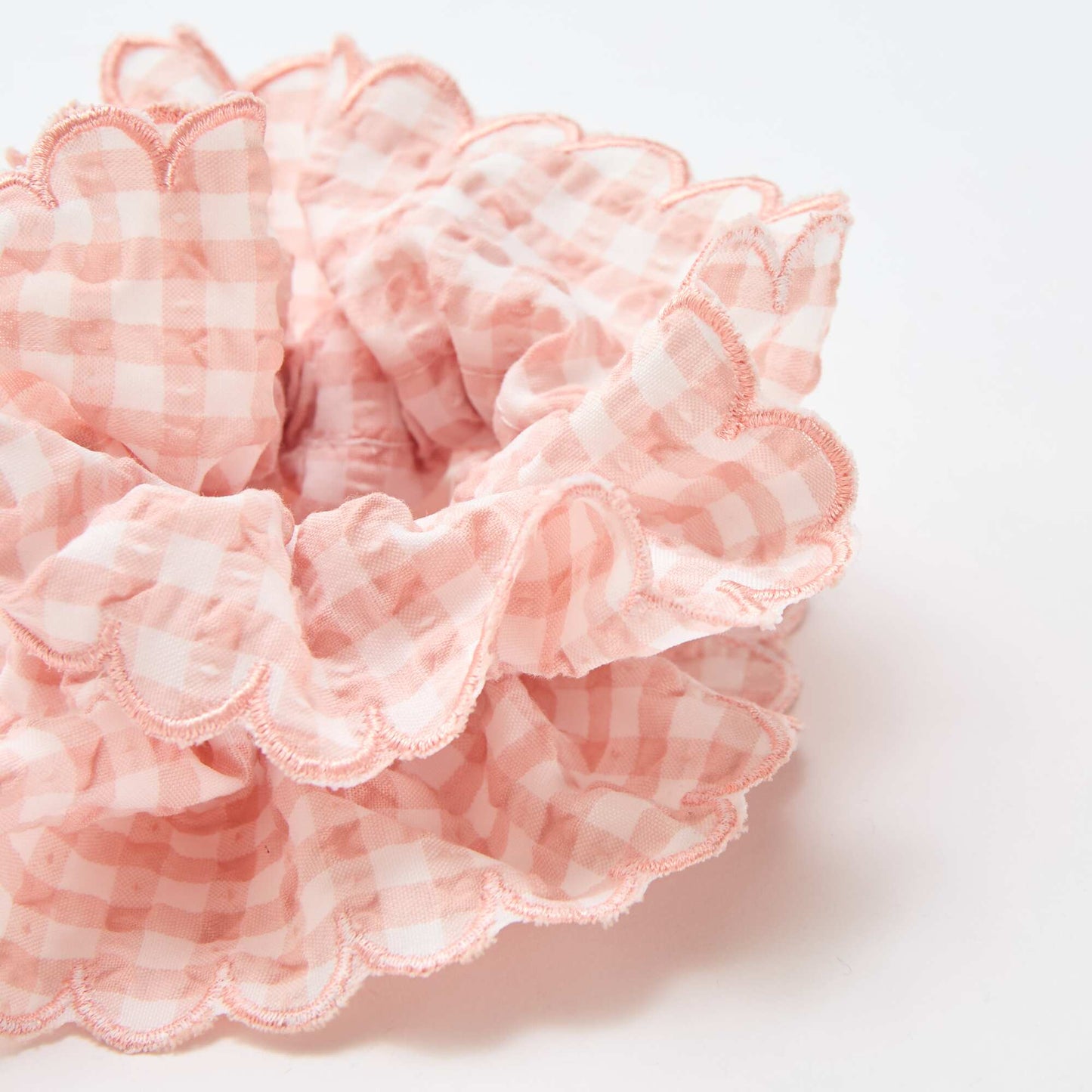 Gros chouchou carreaux vichy ROSE