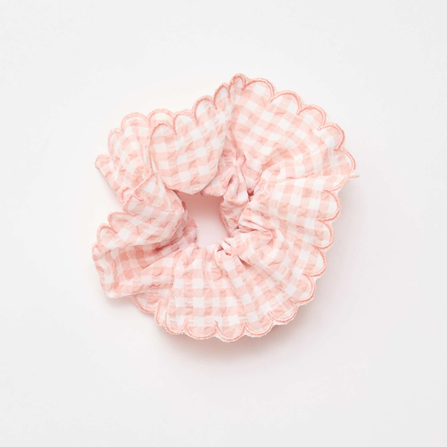 Gros chouchou carreaux vichy ROSE